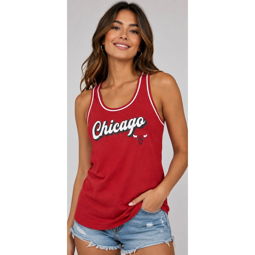 NWT Chicago Bulls Women's Racerback Tank Top Medium M Red NBA Fanatics
